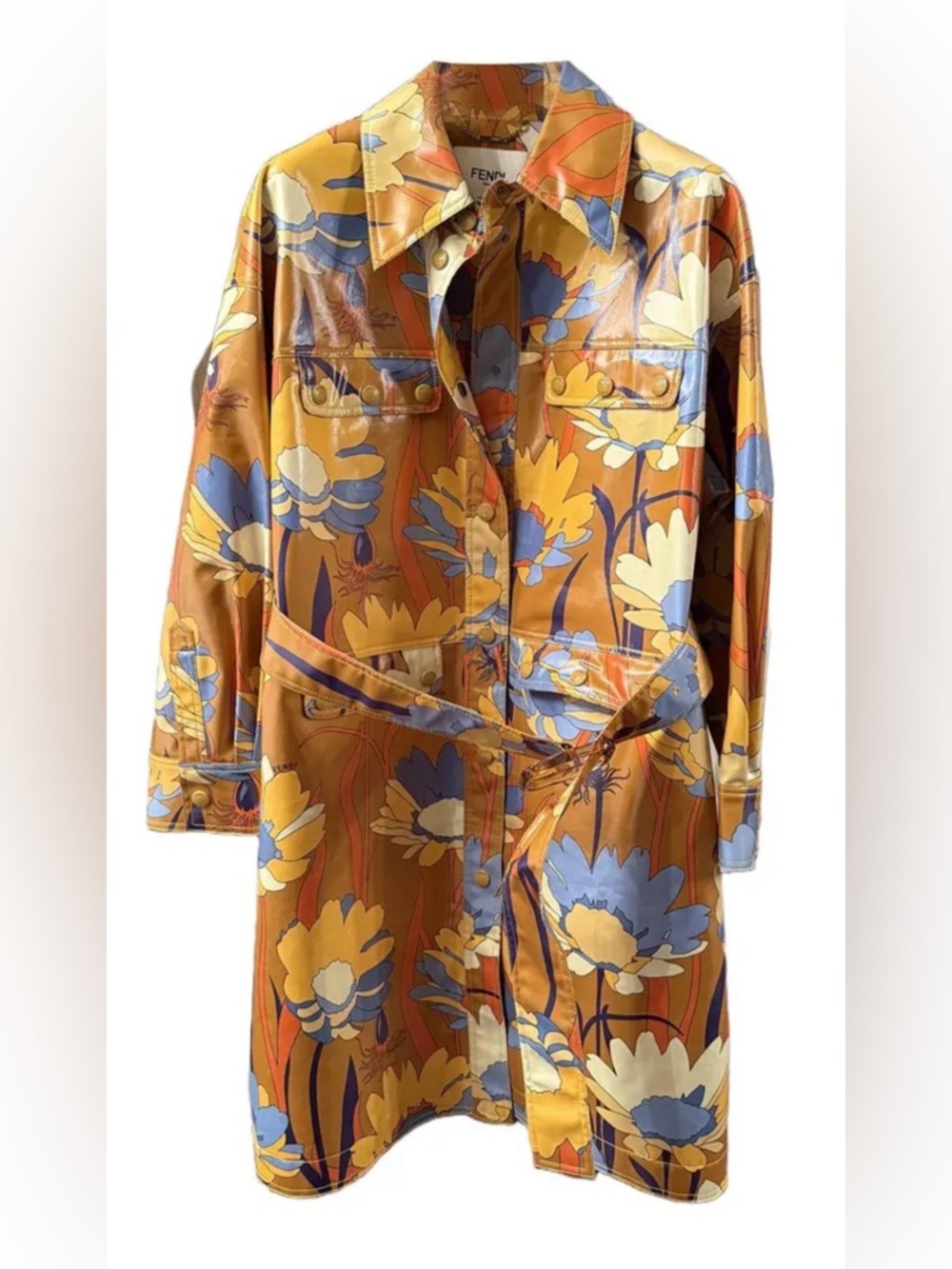 Fendi Multicolor Floral Trench Coat